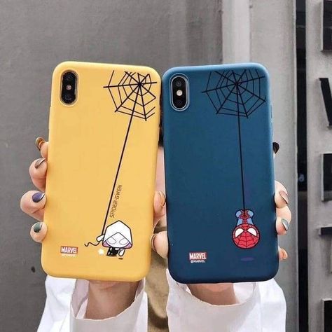 Spiderman Phone Case, Cartoon Candy, Cartoon Marvel, Phone Case Diy Paint, Matching Phone Cases, Couples Phone Cases, Gucci Style, Apple Phone Case, Art Iphone Case