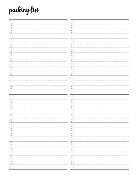 Blank Packing List Printable, Packing List Blank, Packing List Template Goodnotes, Printable Packing List Template, Vacation Packing List Template, Blank Packing List, Free Printable Packing List, Packing Template, Travel Packing List Template