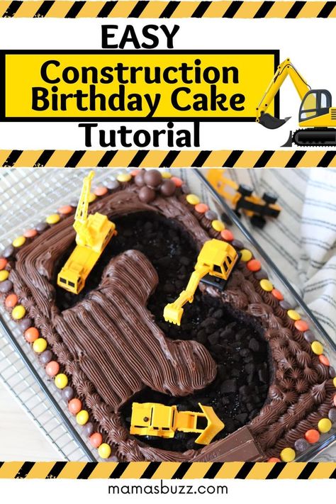 chocolate construction sheet cake Dump Truck Cakes, Construction Birthday Cake, Construction Cake, Truck Cakes, Construction Trucks, Construction Birthday Parties, Primal Recipes, Construction Party, Construction Birthday