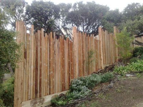 Fencing - Beach Style - Garden - Melbourne - by Coastal Creations Landscaping Mornington Peninsula | Houzz AU Bamboo Entrance, Coyote Fence, Recycled Decking, Affordable Fencing, Coastal Creations, Decking Fence, Wood Edging, Fence Design Ideas, Landscaping Projects