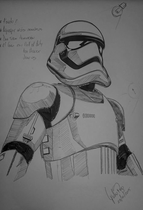 For Honor - sketch by Julio Pozo Star Wars Art Drawings Sketch, Stormtrooper Drawing, Star Wars Sketches, Stormtrooper Art, Deadpool Cartoon, Star Wars Art Drawings, Head Drawings, Star Wars Comic Books, Shading Drawing