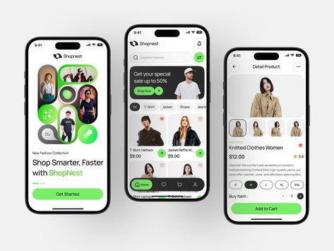 Shopnest - E-Commerce Mobile Apps 👕 by Fajar Firmansyah for dpopstudio on Dribbble E Commerce App Mobile Ui, E Commerce Mobile App, Ecommerce Ui Design, App Widget, E Commerce App, E-commerce App, Ecommerce App, Ux Mobile, Ecommerce Web Design