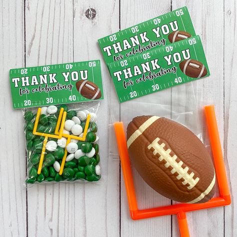 First Down Football Birthday Party Favors, Football Themed Party Favors, Football Birthday Party Favors, First Year Down Football Birthday, Easy Favors, Football Theme Birthday, Football First Birthday, Fishing Theme Party, Football Party Favors