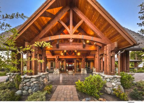 Sierra Nevada mountain retreat can house your whole family for $25M - Curbed Modern Timber Frame Homes, Wyoming House, Modern Timber Frame, Lodge Bedroom, Luxury Ranch, Timber Frame Home, Copper Roof, Timber Mouldings, Timber Frame Homes