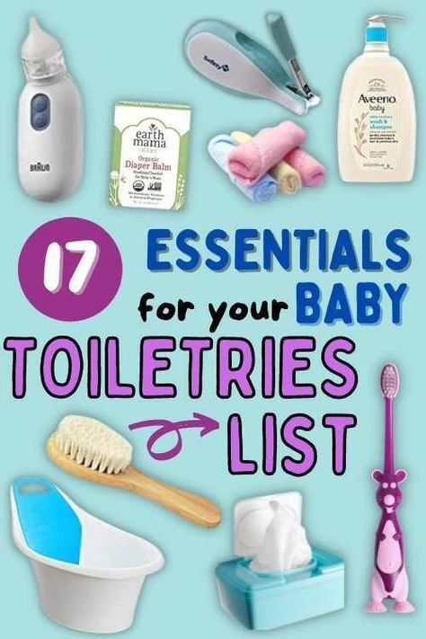 Newborn Bathroom Essentials, Baby Toiletries List, Baby Hygiene Essentials, Baby List Needs, Baby Bathroom Organization, Toiletries List, Baby Bath Time Essentials, Newborn List, Need For Baby