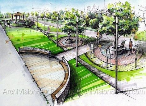 Designing Your Outdoor Oasis: Landscape Sketch Services Architecture Drawing Tutorial, Landscape Architecture Section, Software Architecture Design, Interior Architecture Sketch, Landscape Architecture Graphics, Aerial Perspective, Landscape Architecture Plan, Furniture Design Sketches, Landscape Architecture Drawing