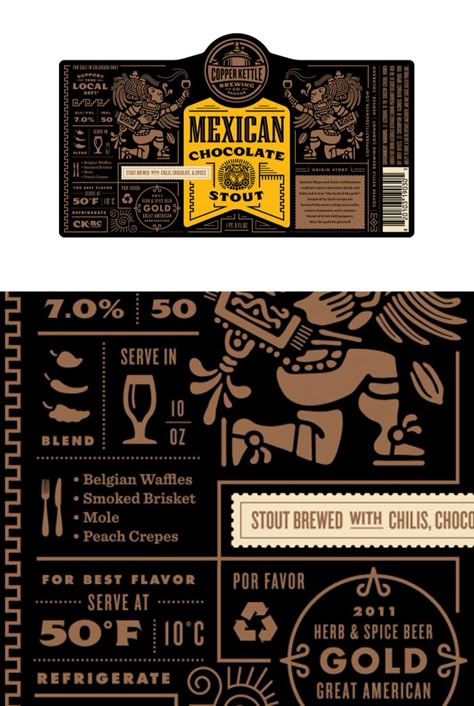 Embalagem de chocolate #mexican #branding #packing Mexican Graphic Design, Beer Label Design, Mexican Chocolate, Alcohol Packaging, Logo Creator, Copper Kettle, Beer Packaging, Beer Design, Chocolate Packaging