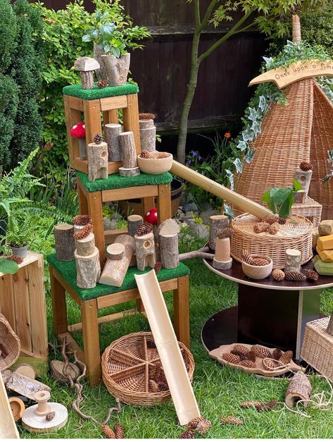 Small World Area Eyfs, Small World Area, Fairy Kingdom, Outdoor Learning Spaces, Early Years Classroom, Outdoor Play Spaces, Block Area, Outdoor Shelters, Outdoor Classroom