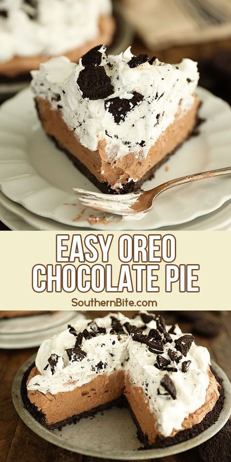 Oreo Chocolate Cream Pie, Chocolate Pudding Oreo Dessert, Frozen Pudding Pie, Easy Fast Chocolate Desserts, Freezer Pies Recipes, Chocolate Cool Whip Pie, Chocolate Pie Recipe Easy, Oreo Chocolate Pie, Chocolate Pie Easy