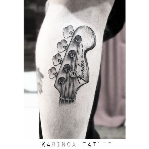 Fender Guitar Tattoo, Bass Guitar Tattoo, Fender Precision Bass Guitar, Wrench Tattoo, Guitar Tattoos, Fender Precision Bass, Guitar Tattoo, Boho Art Drawings, Best Guitar