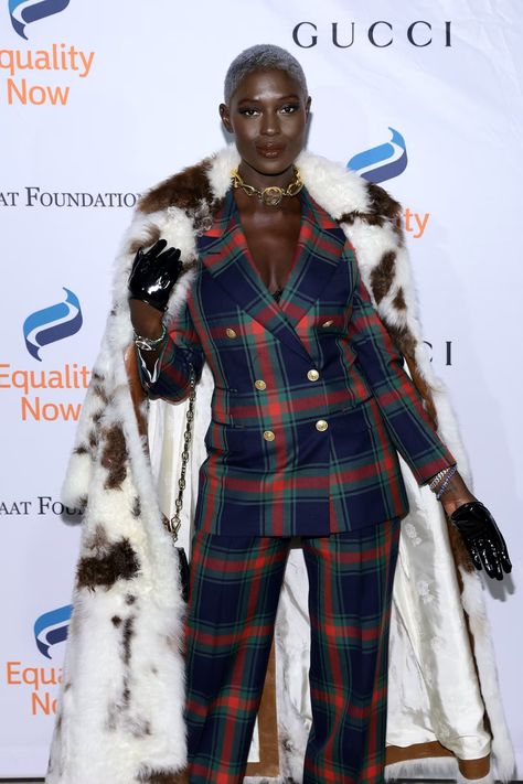 Jodie Turner-Smith’s Latest Look Kicks Off Holiday Dressing Jodie Turner Smith, Jodie Turner, Holiday Party Inspiration, Red Plaid Pants, Holiday Dressing, Gucci Suit, Check Blazer, Marisa Miller, Catherine Zeta Jones