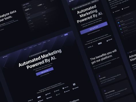 Click Stack - AI-Powered Marketing Solutions Website Template by Lamfigo Website Header Design, Web Design Software, Modern Web Design, Website Template Design, Minimal Web Design, Landing Page Design, Marketing Tools, Website Development, Ux Design