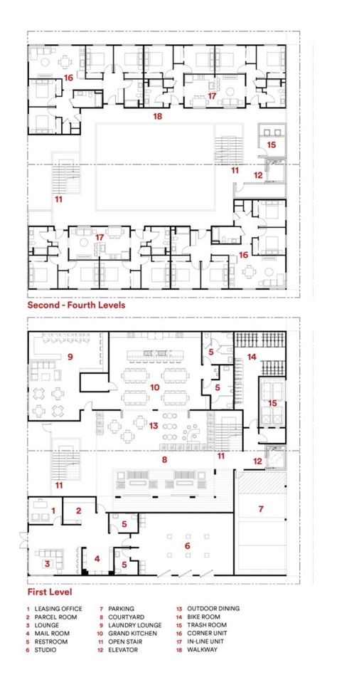 School Floor, Single Apartment, Open Stairs, Co Housing, Grand Kitchen, Commercial And Office Architecture, Office Architecture, Bike Room, Eco City