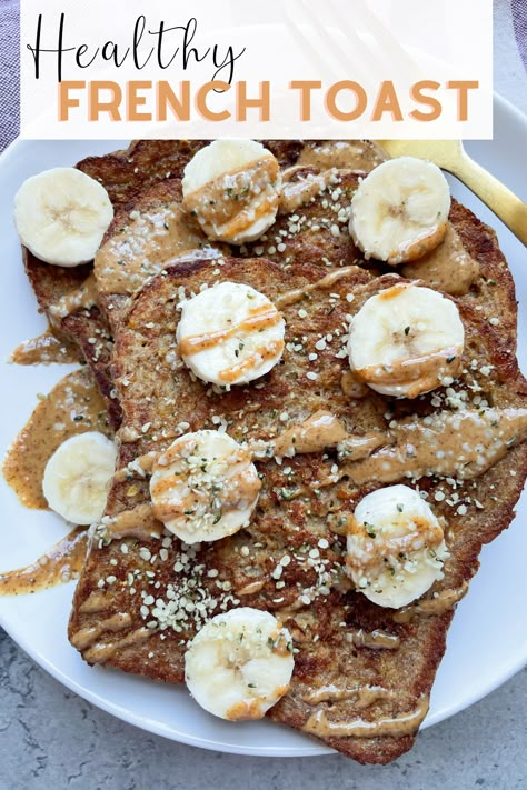 This is the Best Healthy French Toast Recipe! Easy to make, absolutely delicious and makes your house smell like a cinnamon candle. I used Ezekiel bread to make my French toast, but you can use any bread you prefer. Ezekiel French Toast, Ezekiel Bread Breakfast Ideas, Ezekiel Bread Recipe Ideas, Healthy Breakfast French Toast, French Toast Healthy Recipe, Ezekiel Bread Ideas, Ezekiel Bread French Toast, Ezekiel Bread Recipe, Healthy Toast Ideas