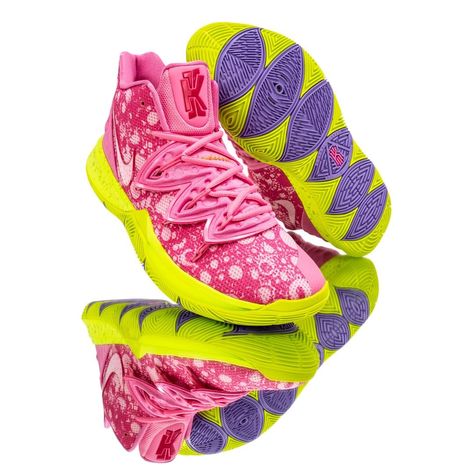 Spongebob Squarepants, for the "Patrick Star" inspired Kyrie 5. Kyrie 5, Patrick Star, Kyrie Irving, Spongebob Squarepants, Court Shoes, Hoka Running Shoes, Nickelodeon, Volleyball, Basketball