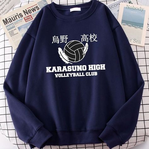 Fashionable Letter VOLLEYBALL CLUB Print Pullover Unisex Sweatshirt Hoodies & Sweatshirts Red Anime, Hip Hop Hoodies, Mens Outerwear Jacket, Volleyball Clubs, Haikyuu Volleyball, Club Red, Volley Ball, Basic Jackets, Blue Khakis