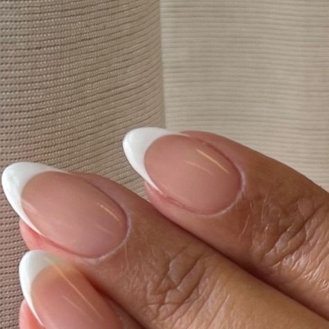 Danielle McDonagh on Instagram: "A French mani using @biosculpturegelgb ☁️  #manicure #gelnails #almondnails #longnails #naturalnails #nailinspo" Natural French Manicure Almond, Vanilla French Manicure Nails, Dainty French Manicure, Invisible French Manicure, Micro French Manicure Almond, Almond Nail, French Manicure, Wedding Nails, Almond Nails