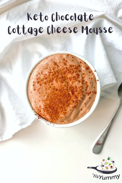 Keto And Cottage Cheese, Whipped Cottage Cheese Chocolate Mousse, Keto Whipped Cottage Cheese Dessert, Two Ingredient Cottage Cheese Fudge, Cottage Cheese Desserts Chocolate, Ww Cottage Cheese Dessert, Protein Pudding Recipe Cottage Cheese, Whipped Chocolate Cottage Cheese, Whipped Cottage Cheese Cheesecake