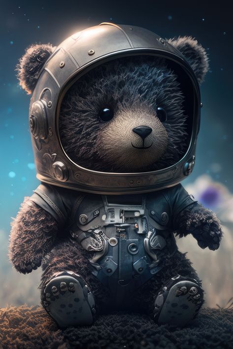 A cute baby black bear astronaut in space with floral and space background. Astronaut Animals, Baby Black Bear, Background Artwork, Astronaut In Space, Space Background, Baby Black, Cups Of Coffee, Space Backgrounds, Astronauts In Space