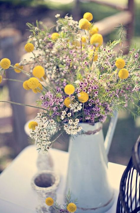 Yellow Flower Centerpieces, Yellow Centerpieces, Lavender Bridesmaid, Lavender Bridesmaid Dresses, Yellow Wedding Flowers, July Wedding, Trendy Flowers, Lavender Wedding, Yellow Wedding