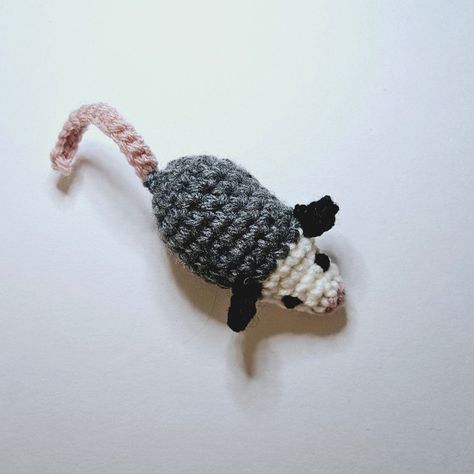 Baby Posm Crochet Pattern — Nichet Crochet - Crochet Opossums Opossum Amigurumi Free Pattern, Opossum Sewing Pattern, Free Crochet Opossum Pattern, Crochet Opossum Amigurumi Free Pattern, Crochet Opposum Pattern Free, Crochet Opossum Free Pattern, Beginner Crochet Stuffed Animals, Opossum Crochet Pattern Free, Tiny Crochet Projects