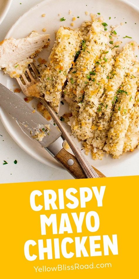 Easy Peasy Cheesy Mayo Chicken, Chicken Mayo Bread Crumbs, Mayo Bread Crumb Chicken, Baked Chicken With Mayo And Bread Crumbs, Baked Chicken Recipes Bread Crumbs, Mayo Siracha Chicken, Mayo And Bread Crumb Chicken, Mayo Breaded Chicken, Chicken Tenders With Mayo And Panko