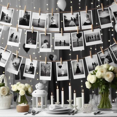 37 Best Black And White Party Decorations Ideas » HomeDecorFull Fashion Theme Party Decorations, Black Theme Decoration, Birthday Polaroid Pictures Party Ideas, Black And White Backyard Party, Black And White Photo Booth Ideas, Bday Party Color Schemes, Bachelorette Party Themes Black And White, Black And White Party Theme Decoration, Black And White Bachelorette Party Decor