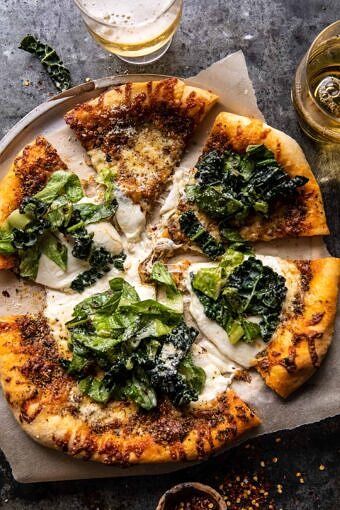 Pizza Half Baked Harvest, Caesar Salad Pizza, Burrata Pizza, Salad Pizza, Parmesan Pizza, Antipasto Pasta Salads, Half Baked Harvest Recipes, Kale Caesar Salad, New Pizza