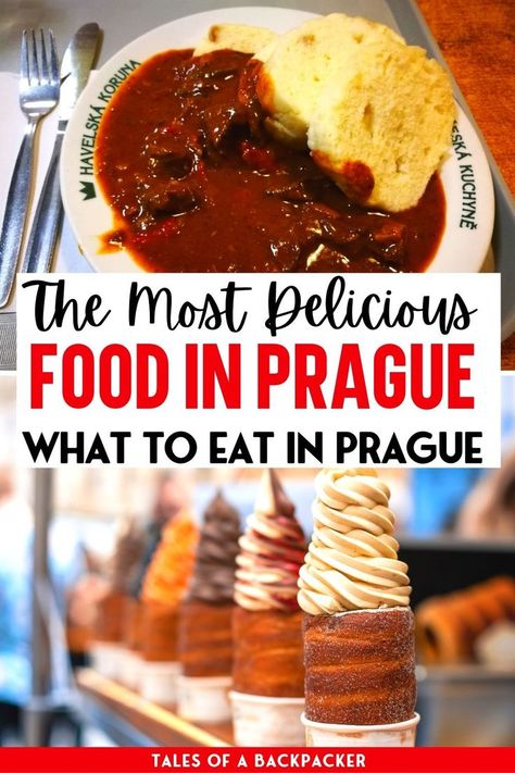 Prague Food Guide & Travel Tips: Click to read all my recommendations for what to eat in Prague and where to eat it, from dumplings and goulash to open sandwiches and Czech beer - here's how to find the best food in Prague! With this Prague food guide you can eat your way through the city, enjoying traditional Czech cuisine in the best local restaurants in Prague Czech Republic. Plan your foodie Prague trip with these tips! Best Places To Eat In Prague, What To Buy In Prague, What To Eat In Prague, Traditional Czech Food, Prague Food Guide, Where To Eat In Prague, Prague Czech Republic Food, Best Restaurants In Prague, Food In Prague