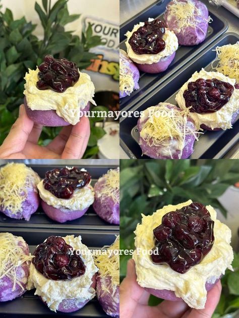 Ube Ensaymada, Ube Cheesecake, Ensaymada Recipe, Gram Flour, Bread Flour, Dough Recipe, Yeast, Flour, Dough