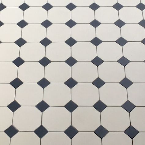 A classic of period floor tile design combining an octagon and dot. Octagons are available in 100mm and 150mm sizes. Octogon Tiles Floor, Dream Conservatory, Octagon Tile, Cleaning Marble, Victorian Tile, Victorian Floor Tiles, Victorian Floor, Ceramic Floor Tile, Victorian Pattern