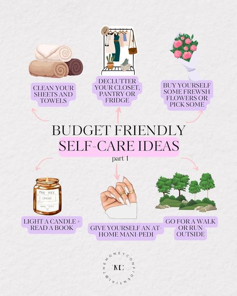 Budget-friendly self-care ideas: Sometimes it feels like we have to spend a lot of money to have an amazing self-care night/day. You know, like going to an expensive spa to get a facial and massage. 🧖🏼‍♀️ But, that really isn’t the case at all! Here are some inexpensive ways to show yourself some love + take care of your mental + physical health. 🛏 Clean your sheets + towels Does anyone else just LOVE fresh sheets + towels? I am constantly switching out ours to get that fresh feeling 🤍... Hygiene Activities, Candle Reading, Fresh Sheets, Help Save Money, Show Yourself, Financially Free, Money Savings, Night Day, Self Massage