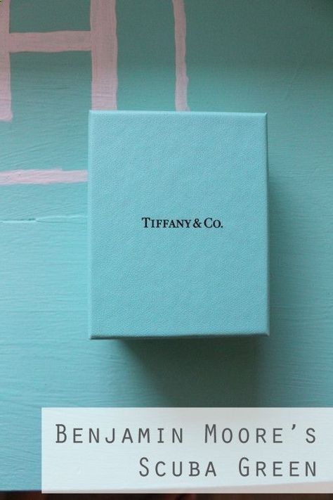 Benjamin Moore Antique Glass | The perfect paint for Tiffany Blue from Benjamin Moore. Tiffany Blue Dining Room, Benjamin Moore Paint Colors Blue, Tiffany Blue Rooms, Tiffany Blue Paint, Tiffany Blue Walls, Tiffany Blue Bedroom, Tiffany Room, Tiffany Box, Diy Monogram