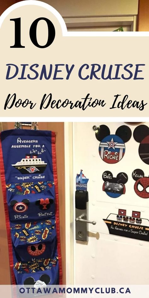 How do you decorate your cabin door on a cruise? With Disney door magnets! These Disney cruise door decoration ideas will be helpful to bring on your Disney cruise vacation. #disneydoormagnets #disneycruise #disneycruisedecorations Disney Wish Cruise Ship Door Decorations, Disney Cruise Cabin Door Decorations Ideas, Disney Cruise Magnets Diy, Disney Cruise Cabin Door Decorations, Disney Magnets For Cruise Cabin Doors, Disney Cruise Magnet Ideas, Disney Stateroom Door Decorations, Disney Wish Door Magnets, Disney Cruise Decorated Doors