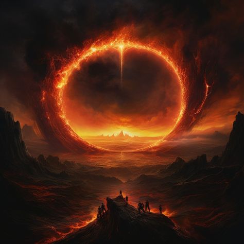 a ring of fire Fire Fantasy Landscape, Fire World Fantasy Art, Fantasy Fire Aesthetic, Fire Fantasy World, Fantasy Fire Kingdom, Fire Fantasy Art, Fire Castle, Fire Kingdom, Fire Landscape