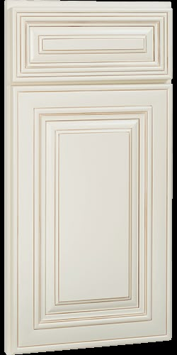 Assembled Kitchen Cabinets | Framed & Frameless Cabinets | Prime Cabinetry Off White Distressed Kitchen Cabinets, Creamy White Kitchen Cabinets Antique, Antique Cream Colored Kitchen Cabinets, Cabinet Panels Ideas, Antique White Kitchen Cabinets Paint, Classic White Kitchen Cabinets, Feather Down Cabinets, Stained Lower Cabinets White Upper, Cream Kitchen Cabinets Farmhouse