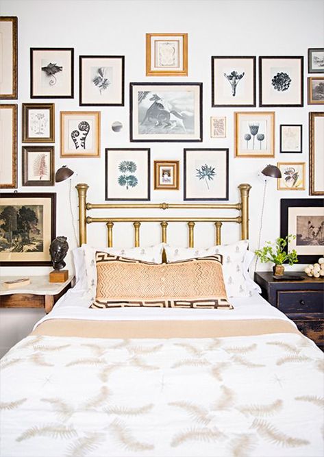 Copy Cat Chic: Saturday Shopping | Gallery Wall Update Brass Bed, Framed Pictures, Over The Bed, Virginia Homes, Style Deco, Above Bed, Boho Interior, New Wall, Cheap Home Decor