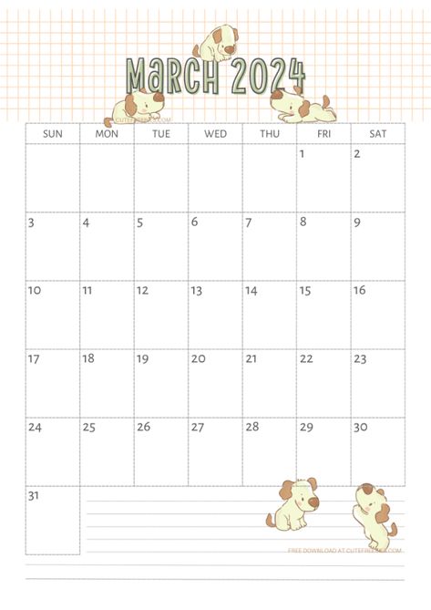 2024 Free Printable Dogs Calendar For A Happy Year - Cute Freebies For You 2024 Monthly Calendar, Monthly Calendar Planner, Free Monthly Calendar, Dog Calendar, Cat Calendar, Cute Calendar, Calendar Planner, Free Calendar, Doodle Dog