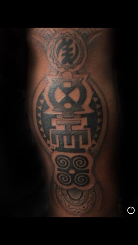 Ankh Face Tattoo, Tattoo Ideas For Black Men, Filler Patterns, Adinkra Tattoo, African Sleeve Tattoo, Tattooed People, Black Men Tattoos, Africa Tattoos, Half Sleeve Tattoos Forearm