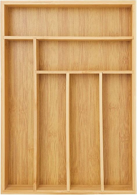 Bamboo Silverware Organizer, Wood Cutlery Holder, Wooden Cutlery Tray, Bamboo Furniture Diy, Cutlery Drawer Organization, Bamboo Silverware, Cashier Counter, Wooden Jar, Silverware Organizer