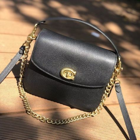 Coach Cassie Crossbody Handbag in Black Shoulder Bag Coach Cassie, Black Crossbody Bag, Polished Pebble, Black Shoulder Bag, Black Crossbody, Black Cross Body Bag, Black Bag, Coach Handbags, Chain Strap