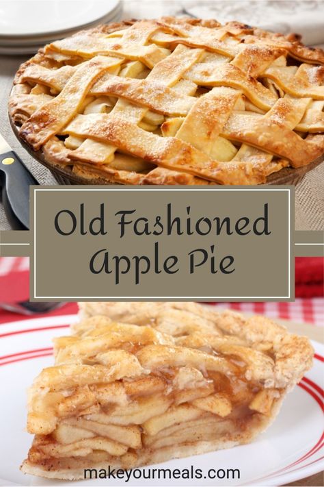 This homemade, Old Fashioned Apple Pie Recipe will take you right back to Grandma's kitchen! Sweet homemade apple pie filling nestled between two layers of crust and baked until golden brown - It's the perfect dessert to add to your Easter dinner! Amish Apple Pie Recipe, Amish Apple Pie, Caramel Apple Pie Recipe, Caramel Apple Pie Recipes, Grandmas Apple Pie, Old Fashioned Apple Pie, Homemade Apple Pie Filling, Homemade Pie Crust Recipe, Pie Crust Dough