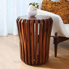 Zinc Door  Global Views Tambour Side Table GV991552 Tambour Table, Instyle Decor, Global Decor, Furniture Design Inspiration, Side Table Design, Global Views, Luxe Interiors, House Interior Decor, Interior Furniture