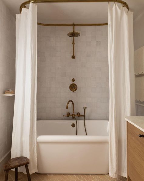 an almost-there shot of our west country bathroom. the final touches always take time but they will be so worth it in here ✨ | Instagram Small Country Bathroom, Chapel Conversion, England Photos, Wiltshire England, Log Burning Stoves, Bespoke Kitchen Design, Paint And Paper Library, Natural Wood Flooring, Internal Courtyard