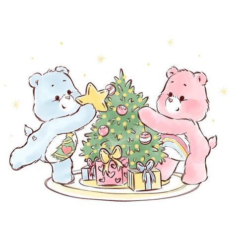 Care Bears Baby (@carebearsbaby) • Instagram photos and videos Care Bears Christmas, Decorating The Christmas Tree, Care Bears Vintage, The Care Bears, Care Bears Cousins, Kawaii Christmas, 80s Cartoons, Christmas Bear, Bear Art