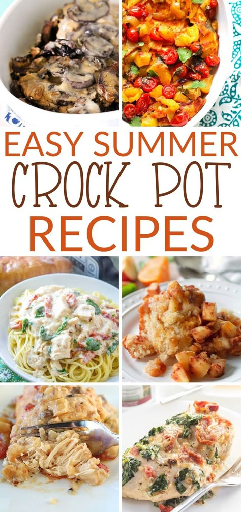 Spring Crock Pot Recipes, Crockpot Spring Recipes, Crockpot Lunch Recipes Summer, Summer Time Crock Pot Meals, Easy Crockpot Summer Meals, Best Summer Crockpot Recipes, Spring Slow Cooker Recipes, Light Crockpot Meals, Beach Crockpot Meals