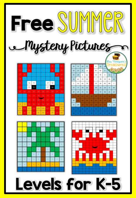 Did you know studies show that students lose several months worth of learning over the summer break? With only a few hours a week you can help combat the summer slide for your own kids or kids that you may interact with! Using fun activities like these mystery pictures, kids can keep up their skills ... Read More about Free Summer Mystery Pictures Math Math Coloring Pages Free Printable, Summer Math Activities For Kids, Summer School Math Activities 3rd Grade, Mystery Math Activities, Summer Hidden Pictures Printables Free, Mystery Pictures Free, Summer Word Search Free Printable, Math Mystery Pictures Free, 100 Chart Mystery Picture Free