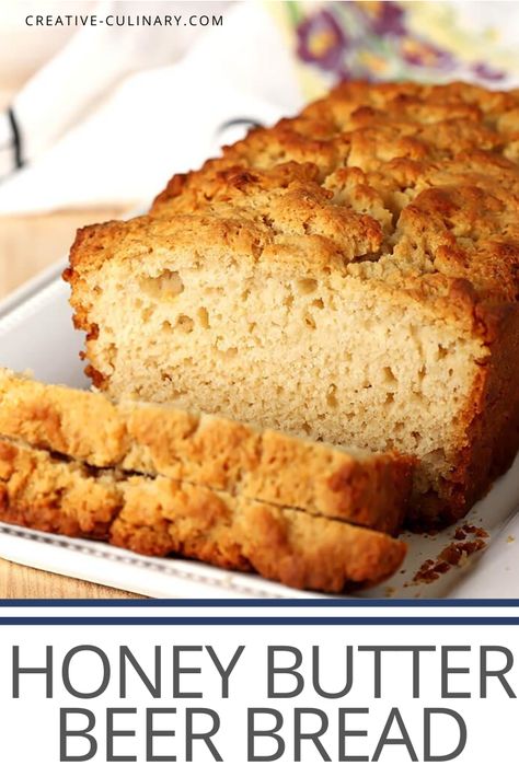 Butter Beer Bread Recipe, 2 Ingredient Beer Bread, Honey Beer Bread Recipe, Brown Sugar Bread Recipes, Hot Honey Beer Bread, Beer Bread Recipe 3 Ingredients, Honey Butter Beer Bread, Peach Beer, Honey Beer Bread