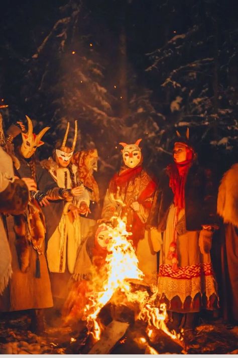 13 Best Winter Solstice Rituals for 2023 – How to Celebrate Yule in Style! Folk Horror Aesthetic, Samhain Costume, How To Celebrate Yule, Witches New Year, Samhain Celebration, Folk Aesthetic, Celebrate Yule, Celebrate Samhain, German Folklore