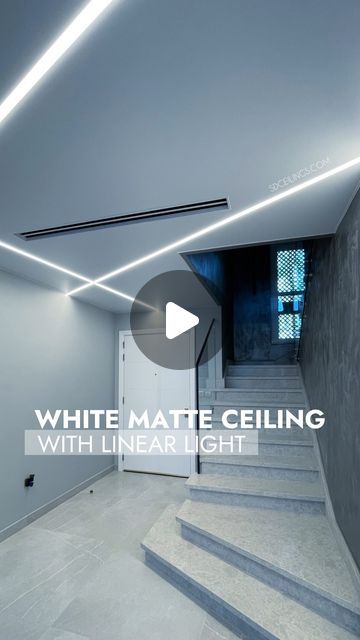 SDceilings® Stretch Ceilings in UAE, KSA, GCC on Instagram: "Linear light with matte white stretch ceiling matches🔥! Stylish and modern design creates an atmosphere of lightness.

Our ceilings serves for a long time, and consumes a minimum of electricity♻️.

For more questions you are
welcome to contact 
☎️+971 56 462 4233 

 
Why customers choose us?
🇪🇺European quality. 
✅10 years warranty.
✅Fast and clean installation.
▫️Matt & Satin ceilings;
▫️Art printed ceilings;
▫️Translucent ceilings with back light;
▫️Starry sky ceilings;
▫️ Ceilings with linear lights.
🇪🇺No cracks, no dust, waterproof, lightweight and durable. We will provide you instructions for installation.

#ceilingdesign #stretchceilings #interiordesign #decoration #saudiarabia #bahrain #qatar #dubaistyle #homedesign  # Stretch Ceiling Design Modern, Stretch Ceiling Design, Sky Ceiling, Stretch Ceiling, Linear Light, Dubai Style, Ceiling Design Modern, Back Light, Linear Lighting